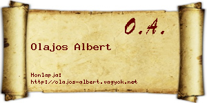 Olajos Albert névjegykártya