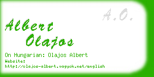 albert olajos business card